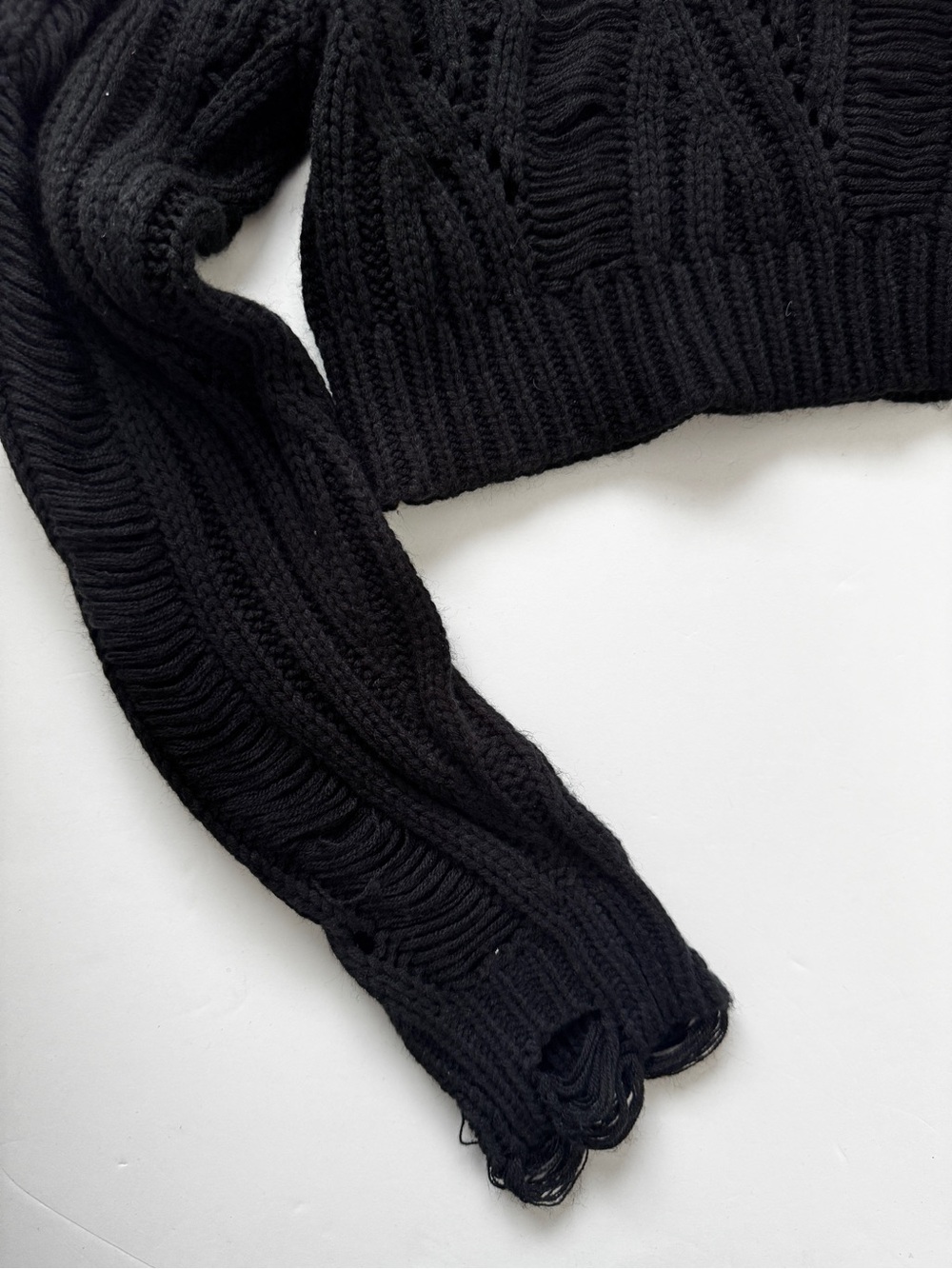 Killstar Ghastmark Disturbia Nemesis Sweater Distressed Cropped Cable Knit Sz M - Picture 12 of 16